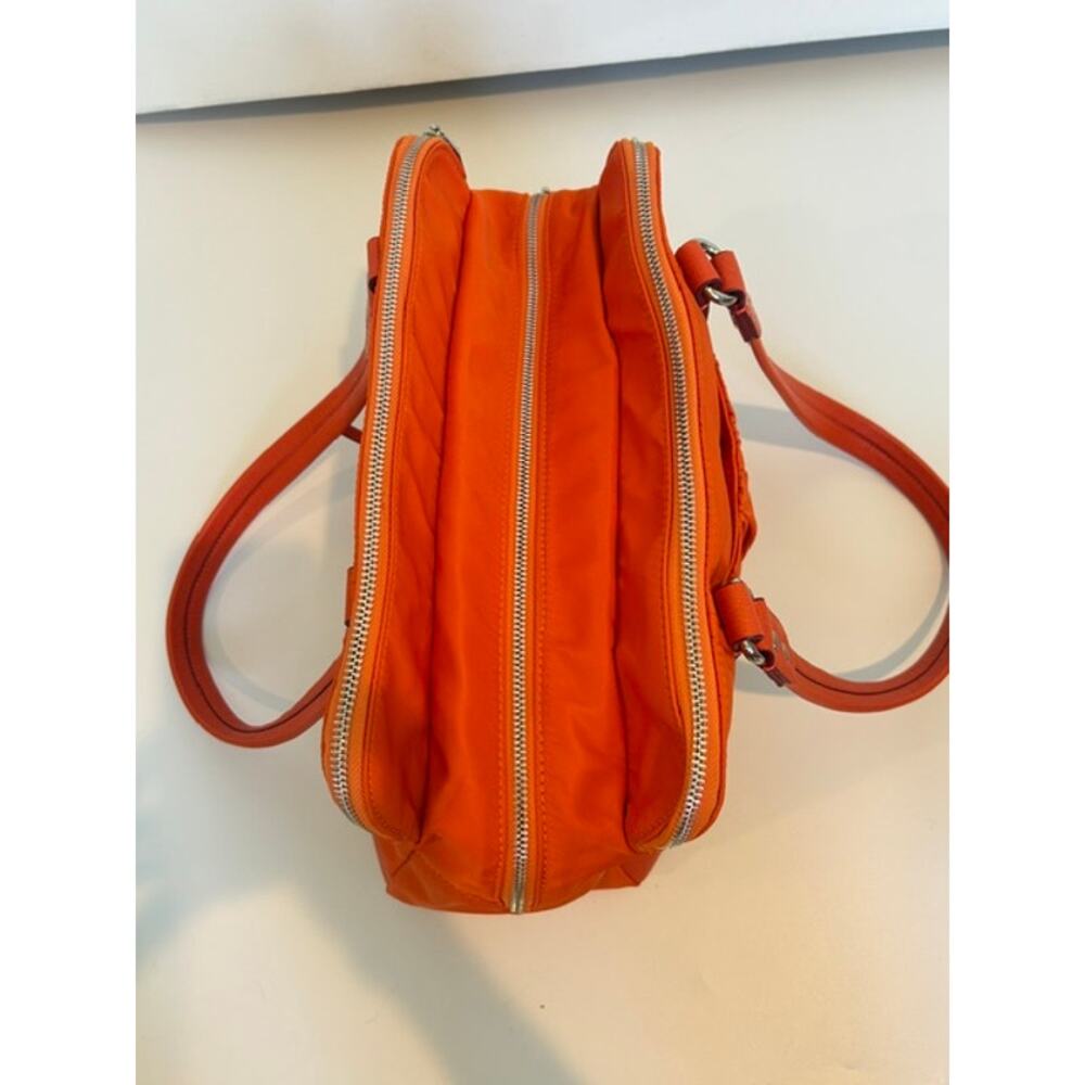 MZ Wallace Orange Nylon Pleated Crossbody Tote - Picture 4 of 11